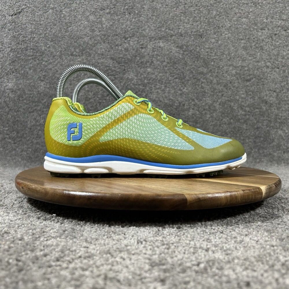 Footjoy FJ EmPower 98001 Women's Size 7 M Green Blue Spikeless Golf Shoes Used